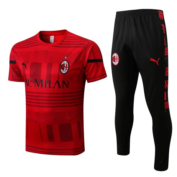 Camiseta AC Milan Conjunto Completo 2022 2023 Rojo